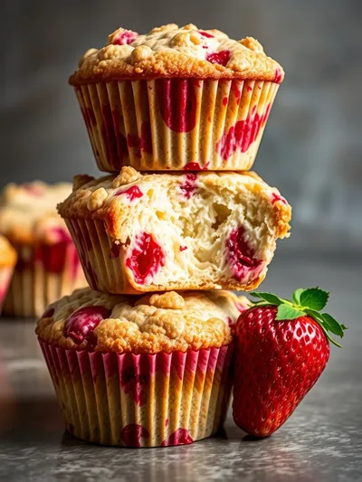 Strawberry Cream Cheese Muffins - Easy Breakfast Treat