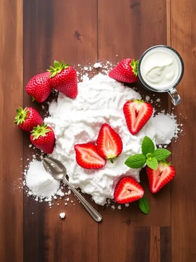 Strawberry Fluff – Easy Creamy Dessert - ingredients preparation