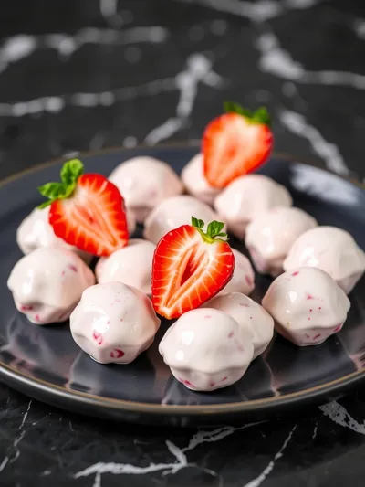 Strawberry Greek Yogurt Bites – Healthy Frozen Snack - cooking process