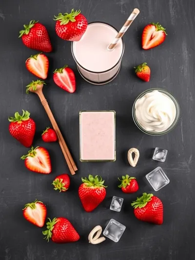 Easy Strawberry Milkshake Recipe - ingredients preparation