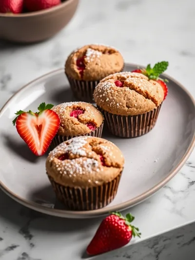 Strawberry Muffins – Quick & Easy Breakfast Treat - ready to serve