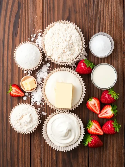 Strawberry Muffins – Quick & Easy Breakfast Treat - ingredients preparation