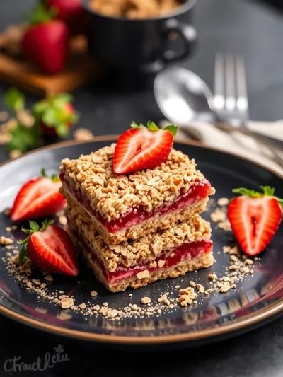 Strawberry Oatmeal Crumble Bars – Easy Breakfast Treat - ready to serve