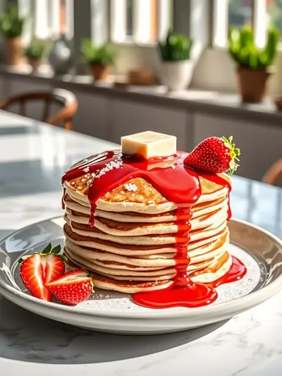 Easy Strawberry Pancakes in 30 Minutes - cooking process