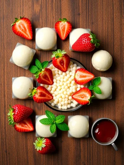 Strawberry Sago – Fresh & Creamy Dessert - ingredients preparation