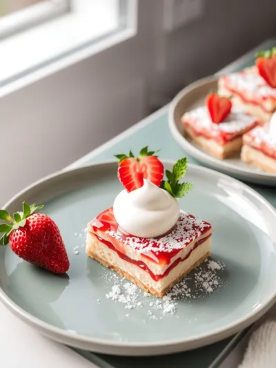 Easy Strawberry Shortcake Bars with Buttery Crust - cooking process