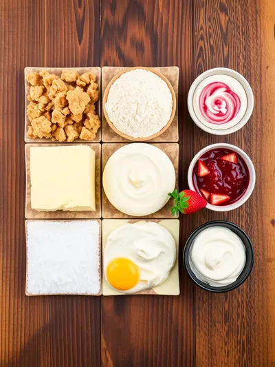Strawberry Swirl Cheesecake Recipe - ingredients preparation