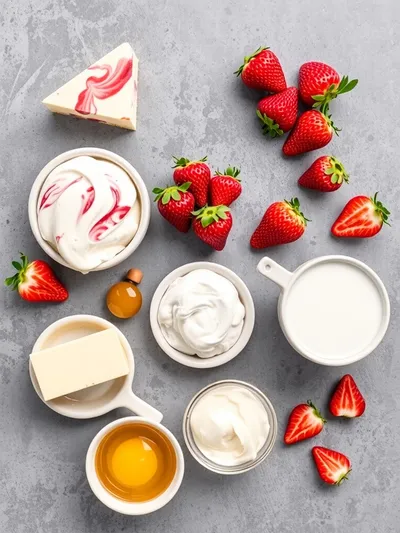 Strawberry Swirl Cheesecake - ingredients preparation