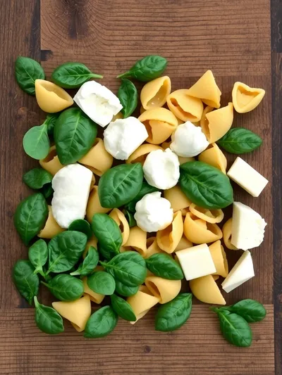 Stuffed Shells with Spinach – Creamy Easy Recipe - ingredients preparation