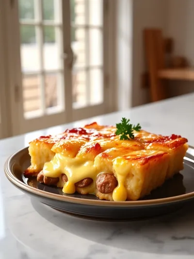 Tater Tot Sausage Breakfast Casserole - ready to serve