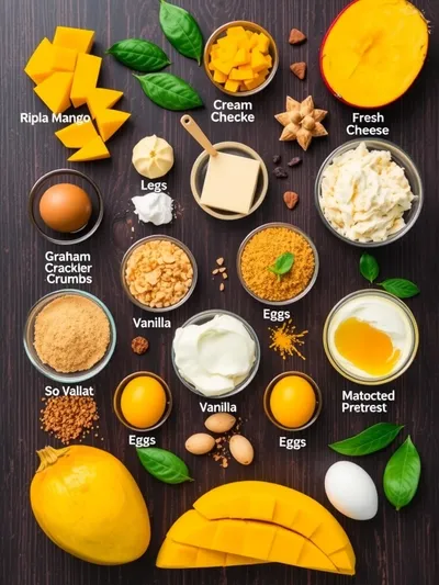 Tropical Mango Cheesecake Bliss - ingredients preparation