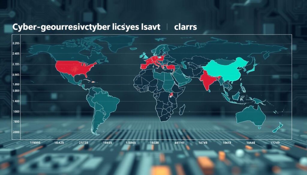 A meticulously detailed chart mapping cybersecurity salaries across diverse geographic regions, presented in a clean, data-driven style. The foreground showcases a sleek, minimalist visualization with crisp lines and shapes, highlighting salary figures for key locations using a vibrant color palette. The middle ground features a subtly blurred world map, positioning the salary data within a global context. The background maintains a muted, technical atmosphere with hints of circuit board patterns and digital textures, reinforcing the cybersecurity theme. Captured with a wide-angle lens to convey a sense of comprehensive analysis, the image is illuminated by cool, analytical lighting that emphasizes the precision and rigor of the data presentation.