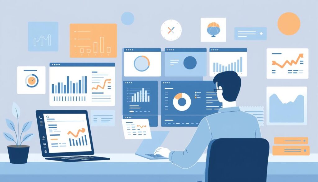 An image representing a user creating reports and dashboards on the Splunk platform