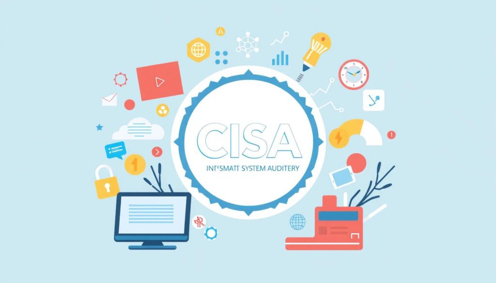An image representing the CISA certification logo or a related IT auditing theme.