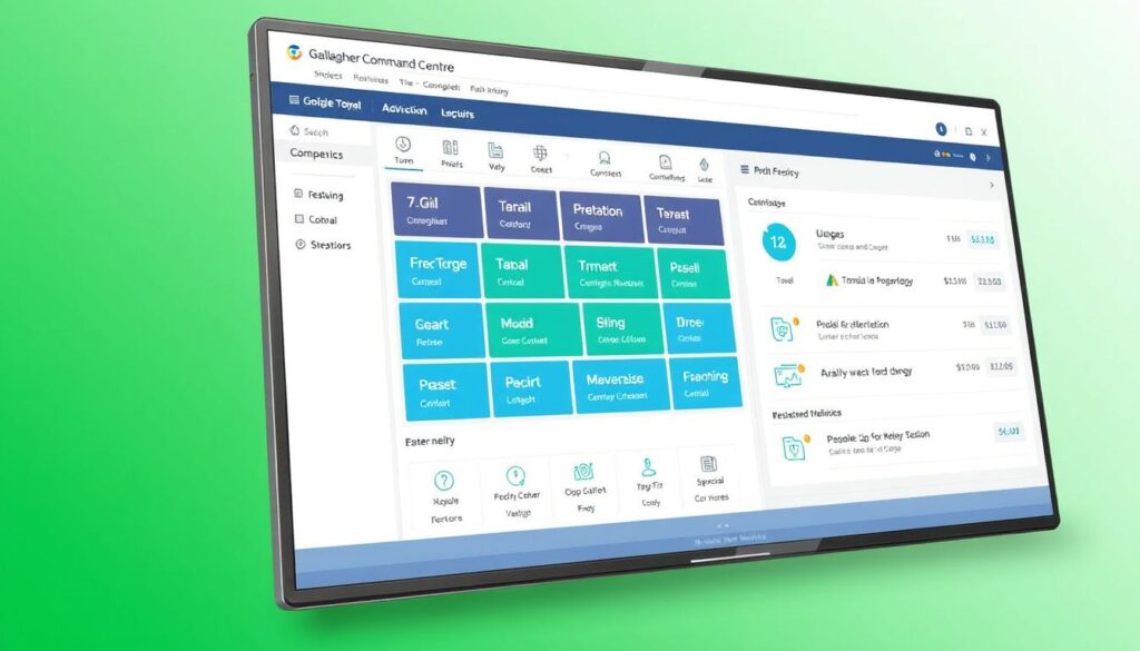 Generate an image of Gallagher's Command Centre interface showcasing its comprehensive security management features.