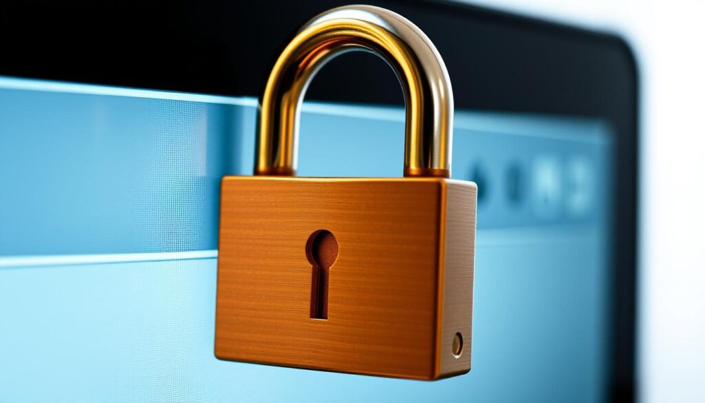 Generate an image of a padlock on a browser's address bar, symbolizing a secure connection.