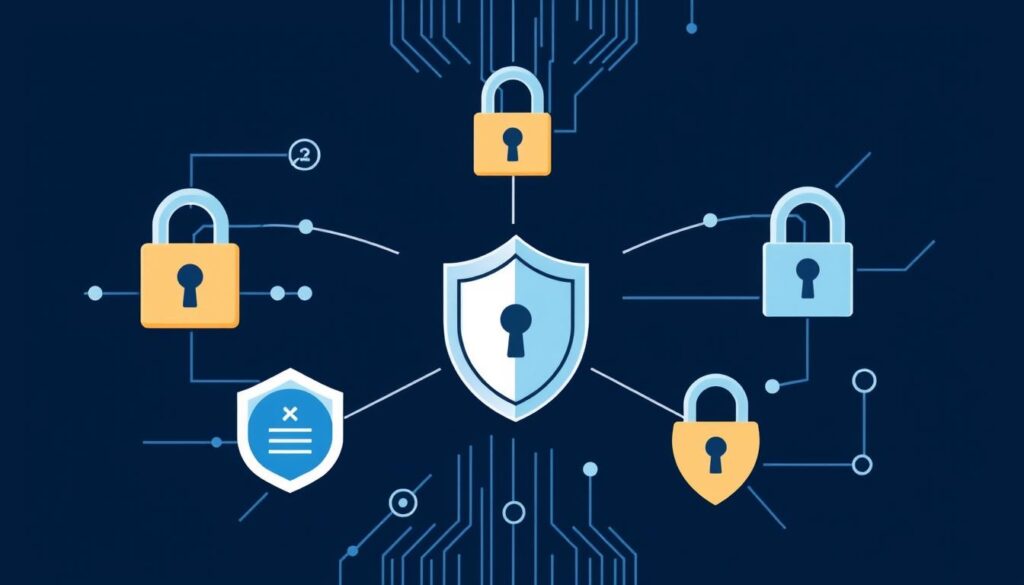 Generate an image representing PowerShell's role in enhancing Windows security.
