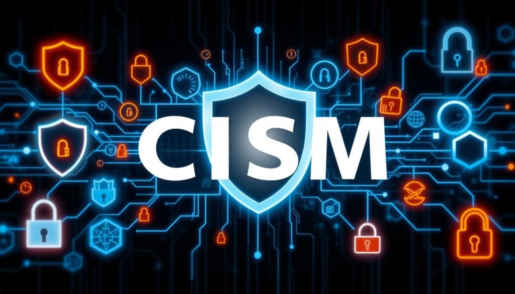 Generate an image representing the CISM certification logo or related security management concepts.