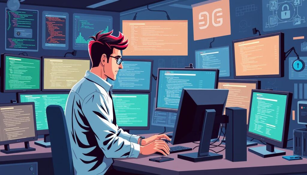 Image of a cybersecurity professional at work