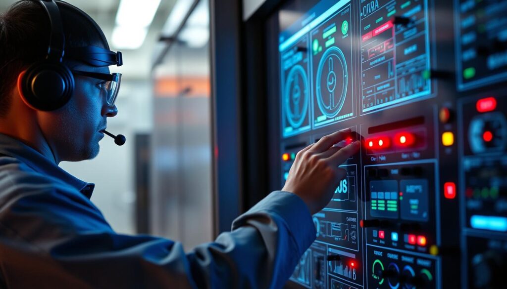 Image of a cybersecurity professional evaluating ICS security