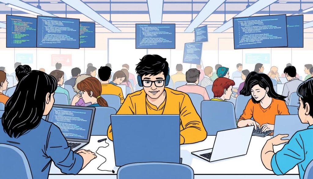 Image of a person attending a cybersecurity bootcamp
