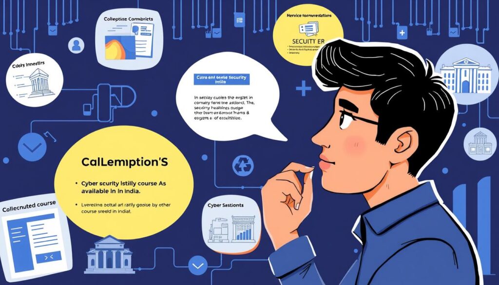 Image of a person considering various cyber security course options in India