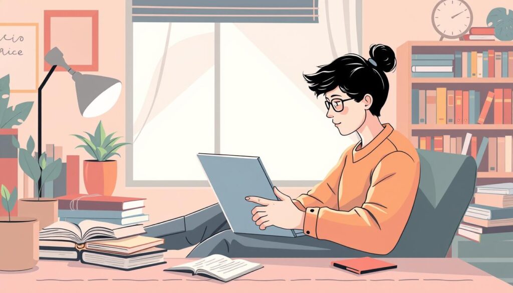 Image of a person learning online