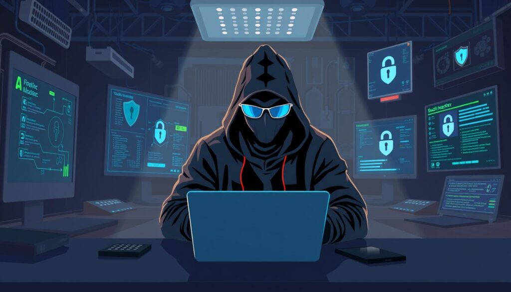 Image of a person performing ethical hacking