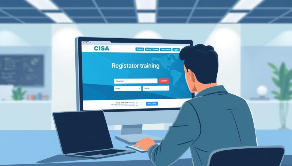 Image of a person registering online for CISA ICS training