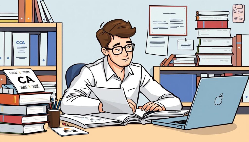 Image of a person studying for CA certification