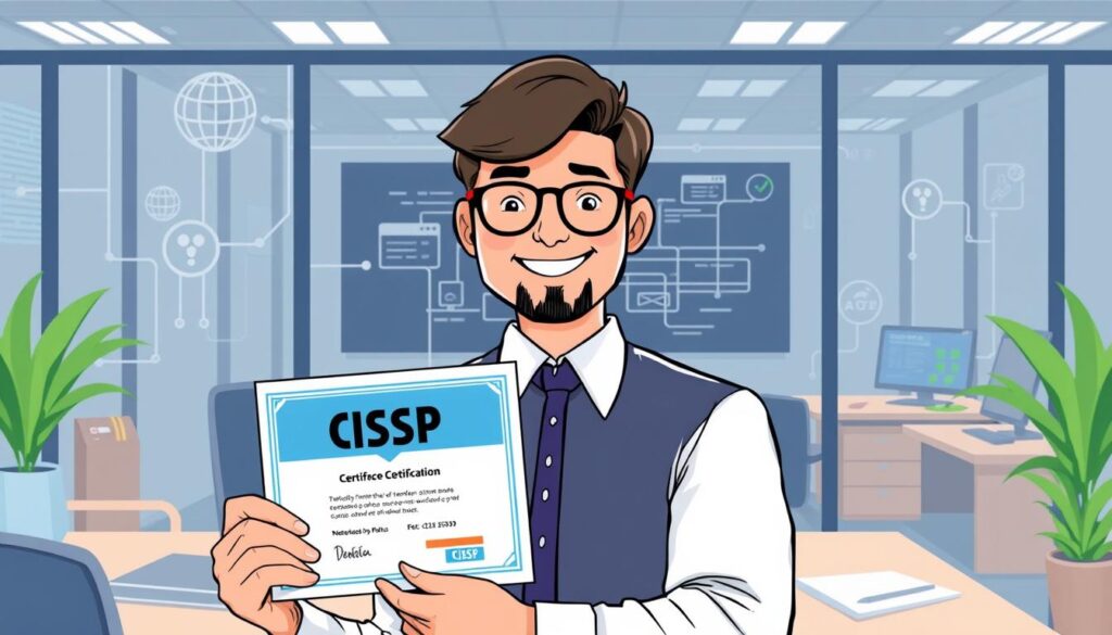 Image of a professional achieving CISSP certification