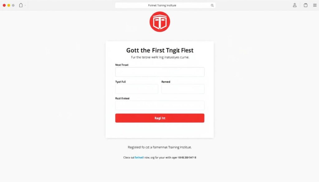Image of the Fortinet Training Institute registration page
