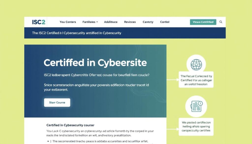 Image of the ISC2 Certified in Cybersecurity course page