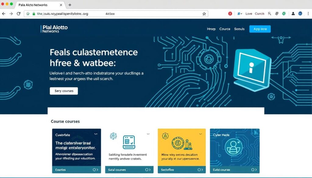 Image of the Palo Alto Networks free cybersecurity education courses page